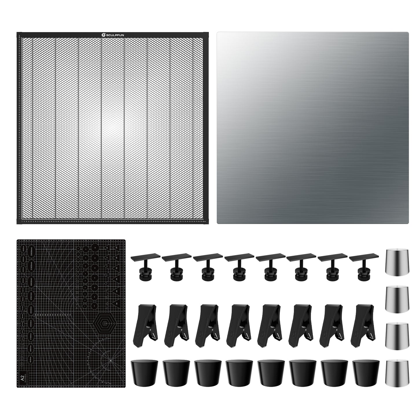 SCULPFUN H3 800x800mm Laser Cutting Honeycomb Panel Workbench Suitable for Diode, CO2 Laser Engraving Machine Professional metal clamps Easy to Observe Desktop Protection