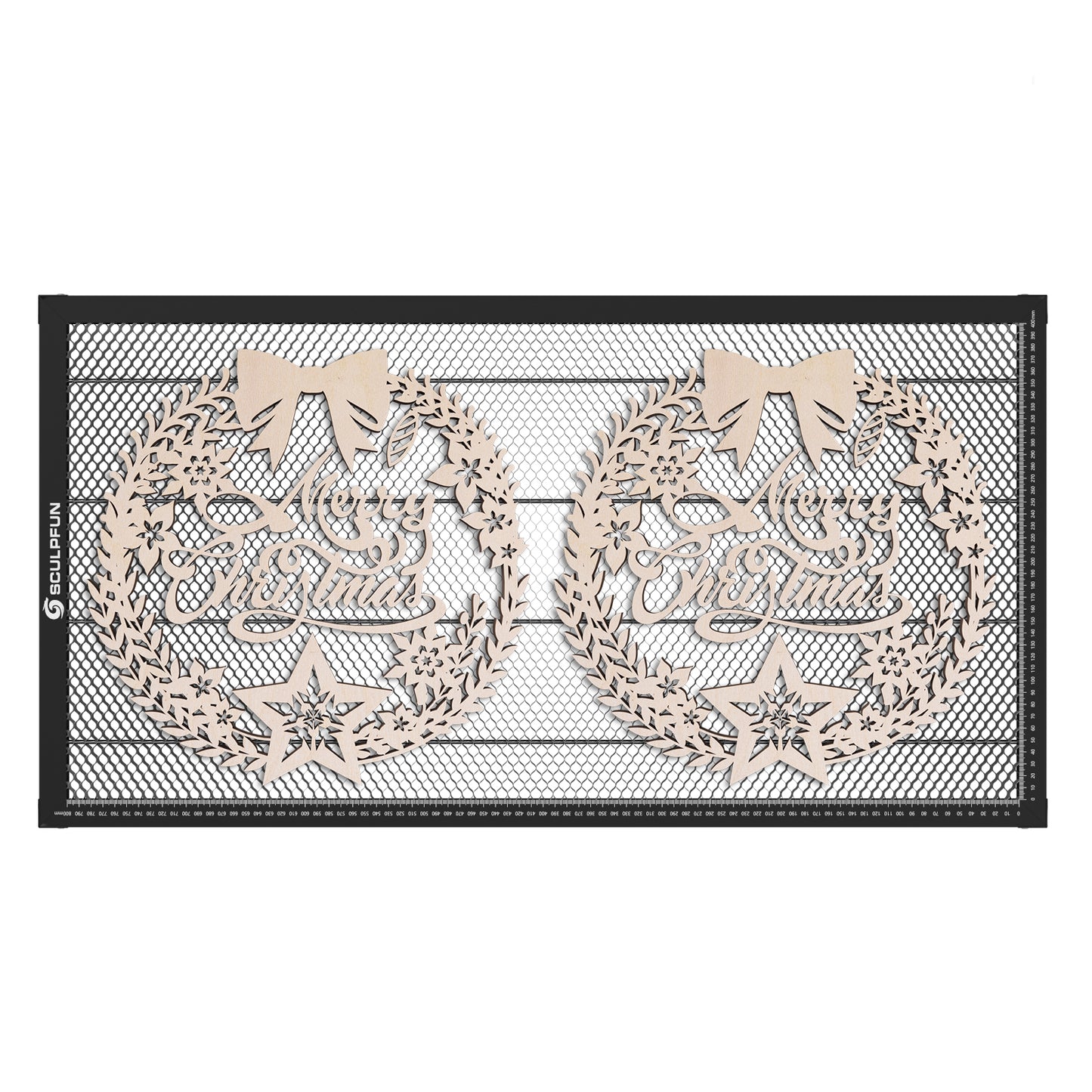 SCULPFUN H3 400x800mm Laser Cutting Honeycomb Panel Workbench Suitable for Diode, CO2 Laser Engraving Machine Professional metal clamps Easy to Observe Desktop Protection