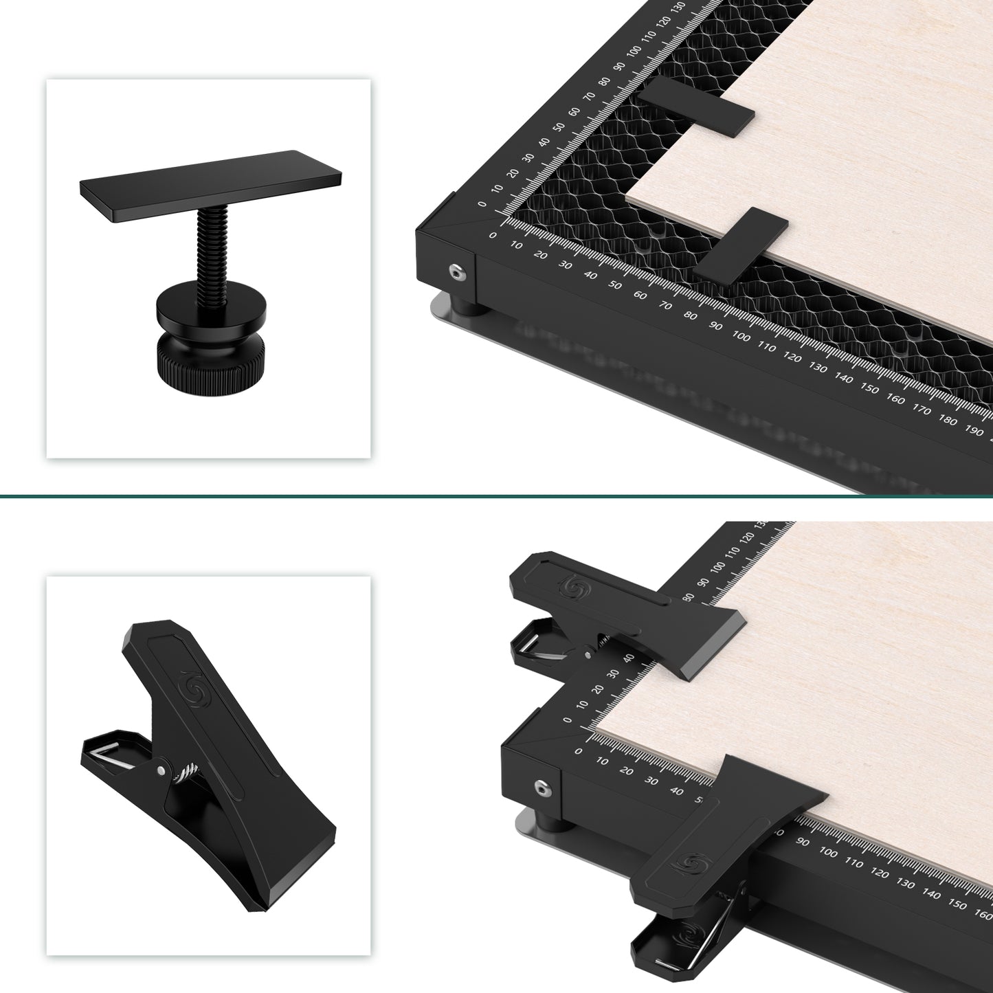 SCULPFUN H3 400x400mm Laser Cutting Honeycomb Panel Workbench Suitable for Diode, CO2 Laser Engraving Machine Professional metal clamps Easy to Observe Desktop Protection