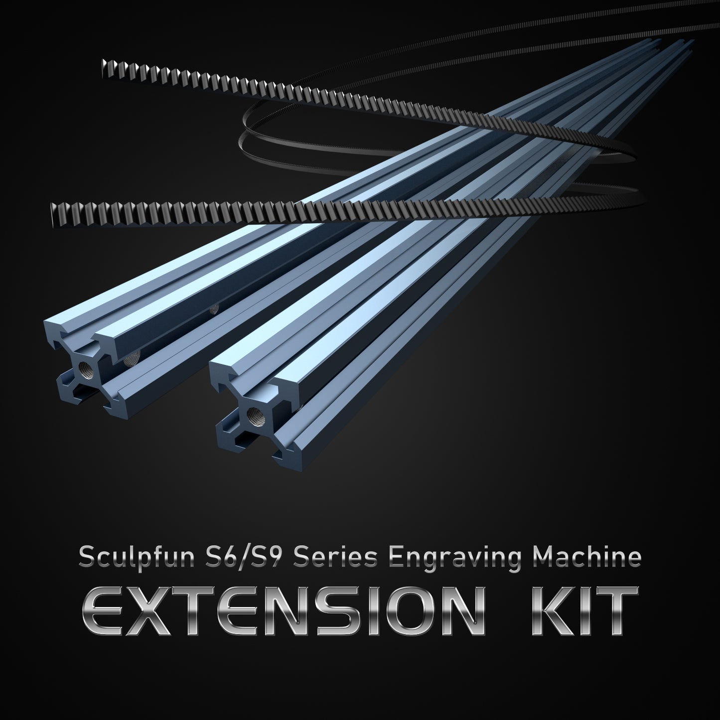 SCULPFUN engraving area expansion kit, used for expanding the engraving area of S6/S6pro/S9 engraving machine to 950x410mm V-slot aluminum shaft directly installed