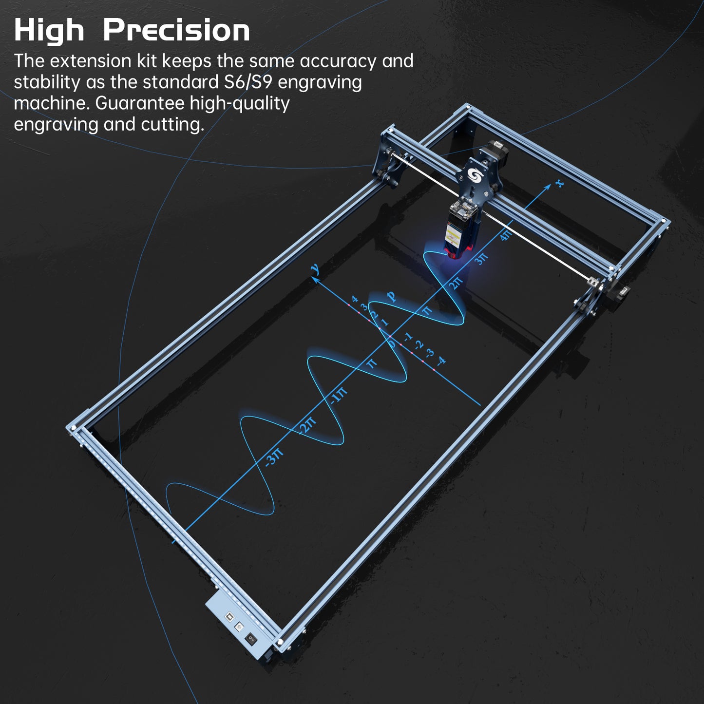 SCULPFUN engraving area expansion kit, used for expanding the engraving area of S6/S6pro/S9 engraving machine to 950x410mm V-slot aluminum shaft directly installed