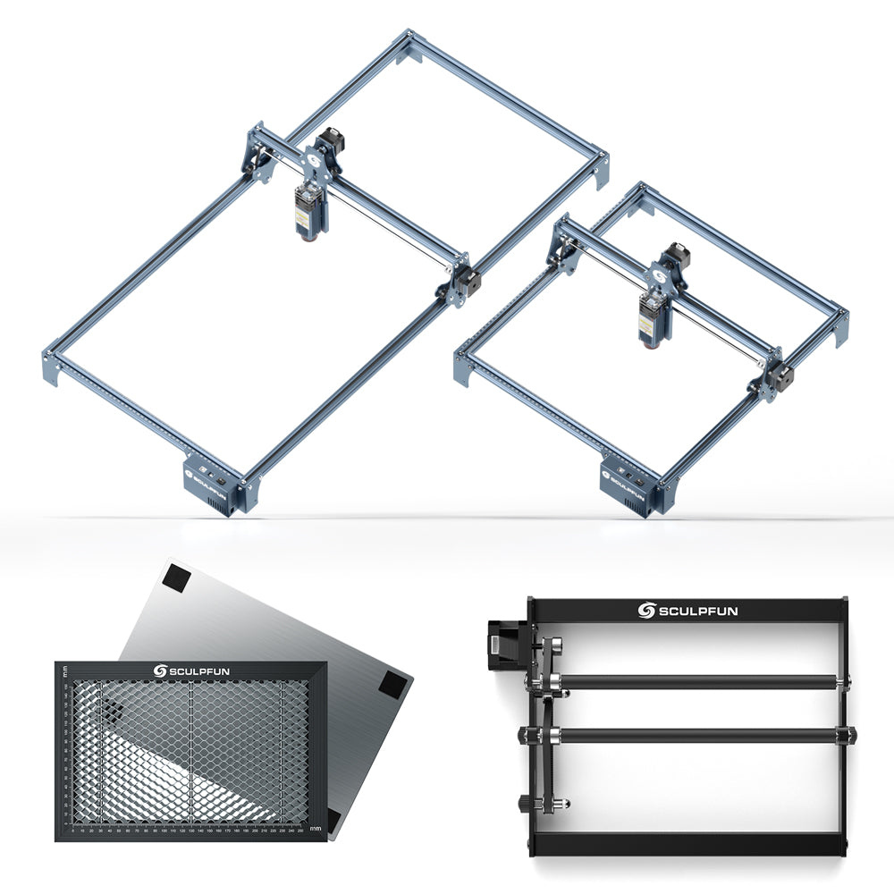 SCULPFUN engraving area expansion kit, used for expanding the engraving area of S6/S6pro/S9 engraving machine to 950x410mm V-slot aluminum shaft directly installed
