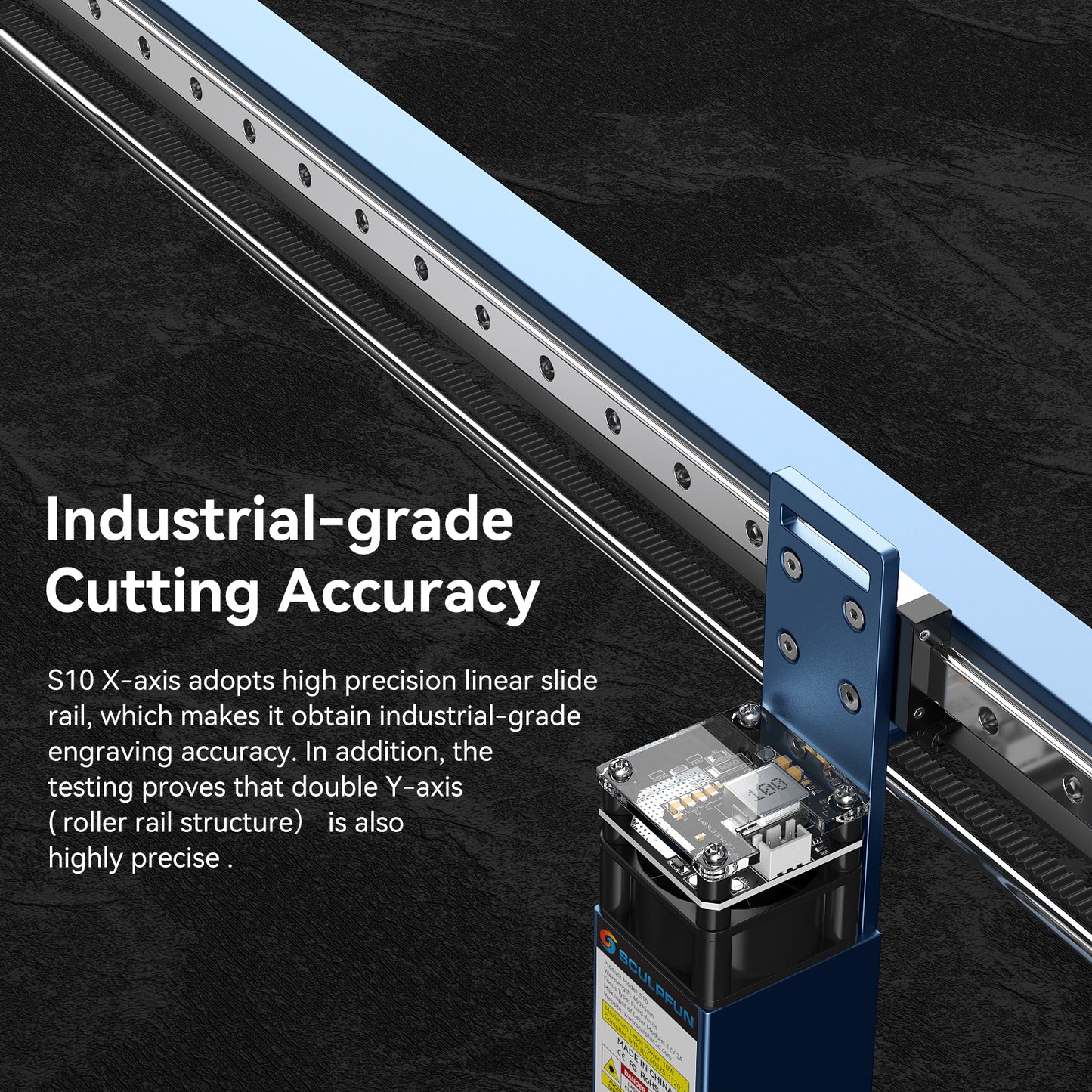 SCULPFUN S10 Laser Engraving Machine High-speed air assist  10W high-density laser  Industrial-grade precision  410x400mm engraving area  All-metal structure  Fast assembly design