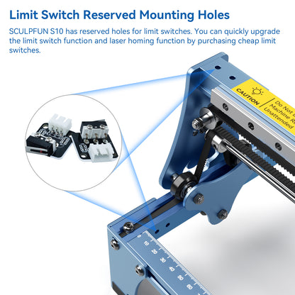 SCULPFUN S10 Laser Engraving Machine High-speed air assist  10W high-density laser  Industrial-grade precision  410x400mm engraving area  All-metal structure  Fast assembly design