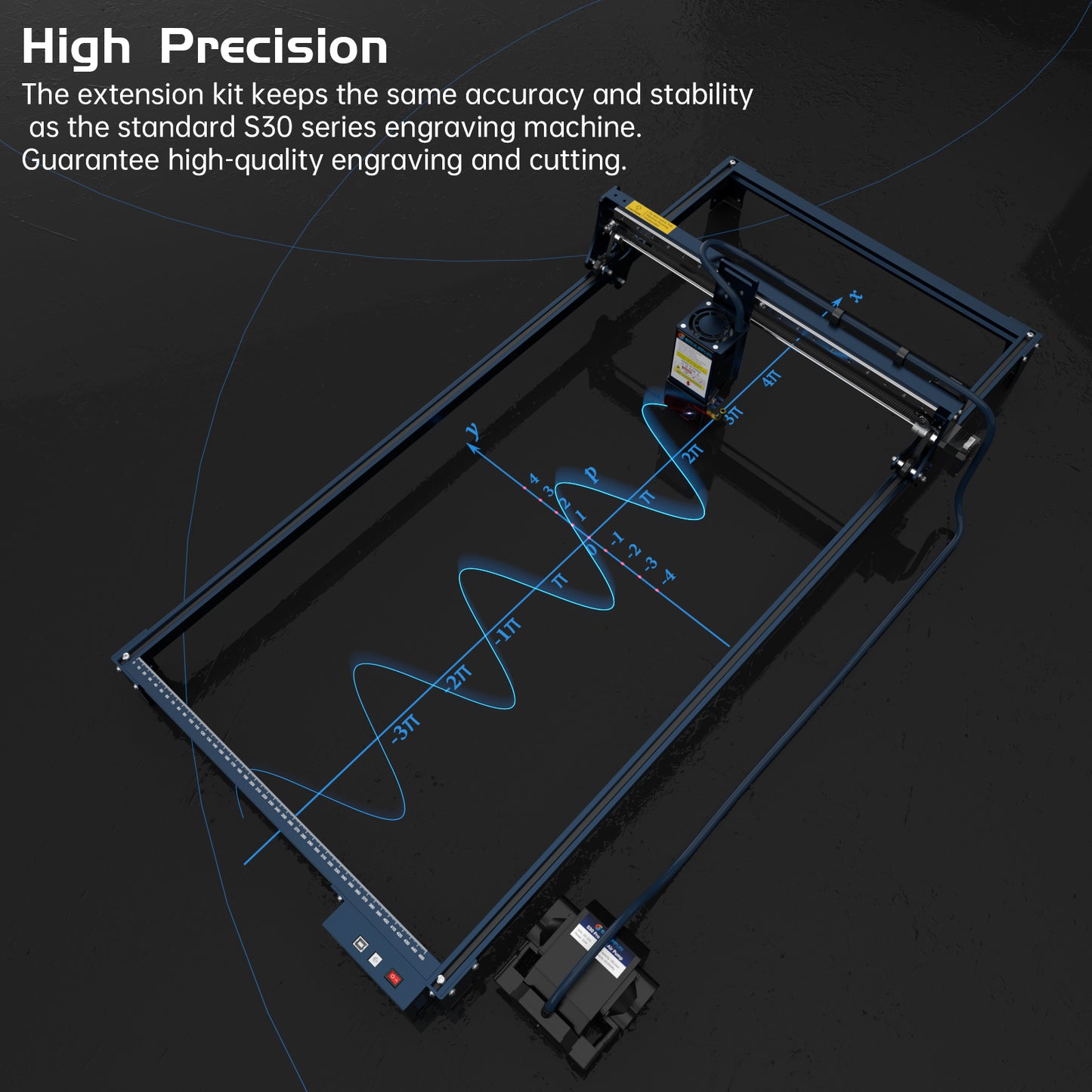 SCULPFUN S30 Series engraving area expansion kit, used for expanding the engraving area of S30/S30 Pro/S30 Pro Max engraving machine to 950x400mm V-slot aluminum shaft  directly installed