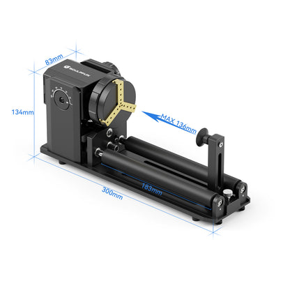 SCULPFUN RA Pro Max 4 in 1 Rotary Chuck for Laser Engraver, Y-axis Multi-Function Rotary Roller Engraving Module with 180° Adjustable Angle for Laser Engraving Cylindrical Objects, Irregular Round Objects