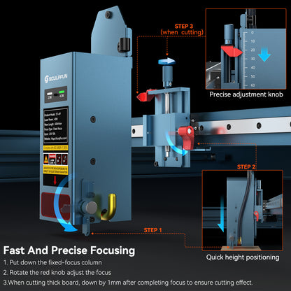Sculpfun SF-A9 40W Laser Engraver Cutting Machine With Precise Positioning Flame Temperature Alarm Function 400x400mm Working Area