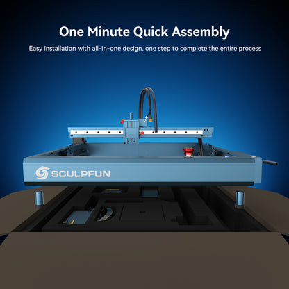 Sculpfun SF-A9 40W Laser Engraver Cutting Machine With Precise Positioning Flame Temperature Alarm Function 400x400mm Working Area