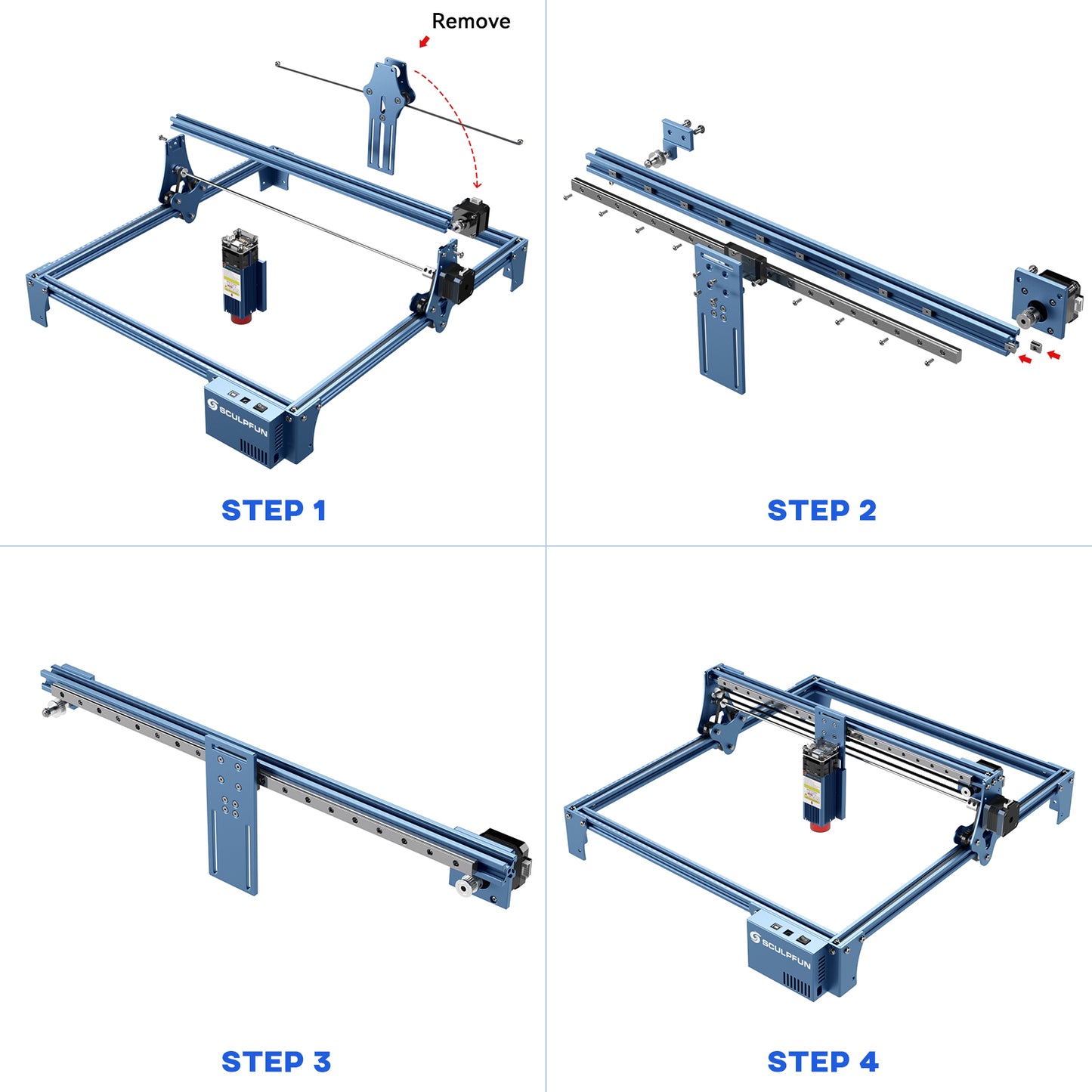 SCULPFUN S6/S9 X-axis linear guide upgrade kit High precision industrial grade linear guide kit Direct install no need drilling