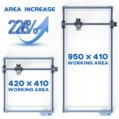 SCULPFUN engraving area expansion kit, used for expanding the engraving area of S6/S6pro/S9 engraving machine to 950x410mm V-slot aluminum shaft  directly installed