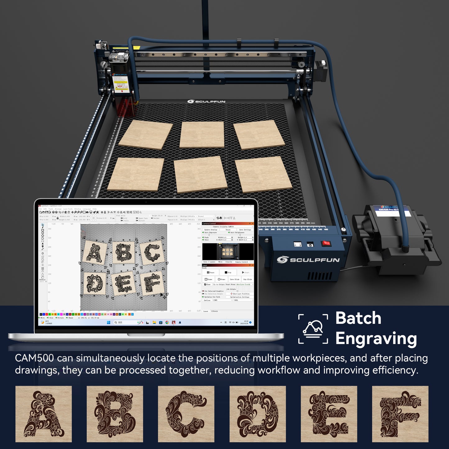 SCULPFUN CAM500 Lightburn Camera Module for Laser Engraver Precision Positioning Image Tracing Process Recording