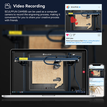 SCULPFUN CAM500 Lightburn Camera Module for Laser Engraver Precision Positioning Image Tracing Process Recording