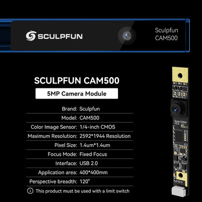 SCULPFUN CAM500 Lightburn Camera Module for Laser Engraver Precision Positioning Image Tracing Process Recording