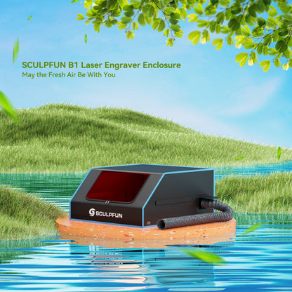 SCULPFUN B1 Laser Engraver Enclosure Smokeproof Fireproof Protective Cover with Powerful Suction Fan