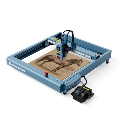 SCULPFUN SF-A9 20W Laser Engraving Machine 400*400mm Working Area with Precise Positioning Multiple Connection MethodS Safety Alarm Function