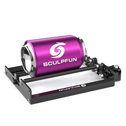 SCULPFUN Laser Rotary Roller Laser Engraver Y-axis Rotary Roller with 360°Rotating for laser Engraving Cylindrical Objects Cans (Includes 4 raise feet)