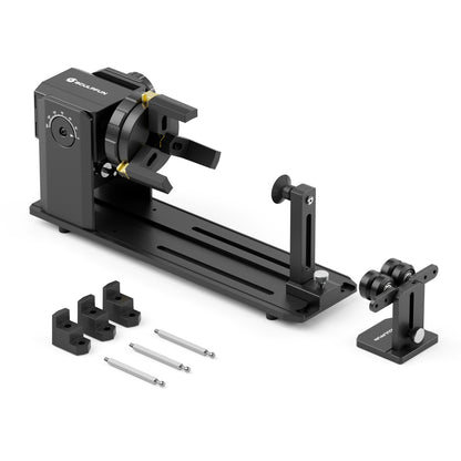 SCULPFUN RA Pro Rotary Chuck for Laser Engraver, Y-axis Multi-Function Rotary Module with 180° Adjustable Angle for Laser Engraving Cylindrical Objects Irregular Round Objects