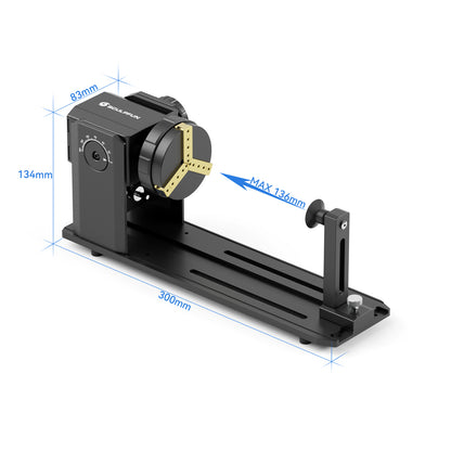 SCULPFUN RA Pro Rotary Chuck for Laser Engraver, Y-axis Multi-Function Rotary Module with 180° Adjustable Angle for Laser Engraving Cylindrical Objects Irregular Round Objects